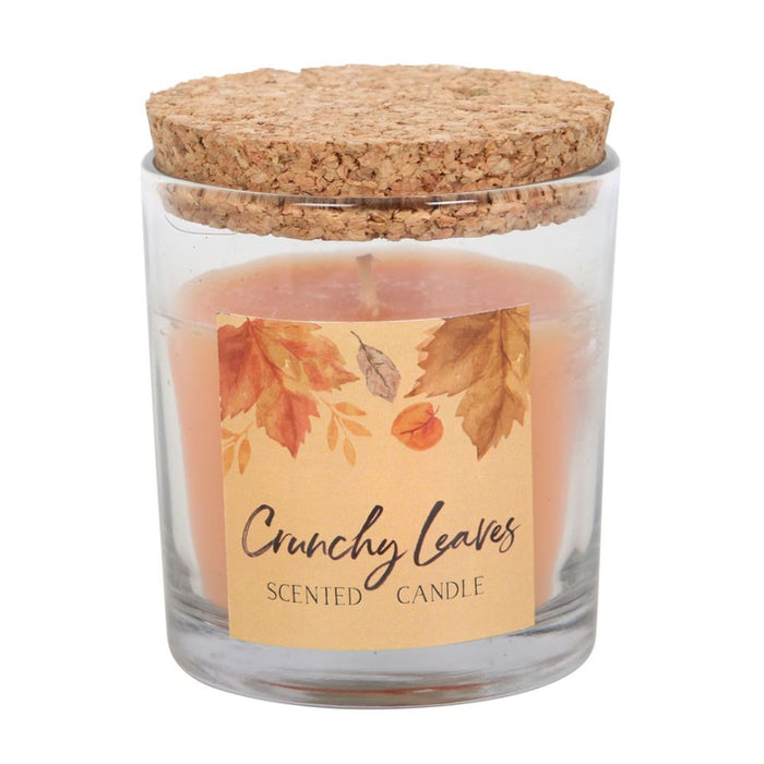 Autumn Crunchy Leaves Candle in Glass Pot