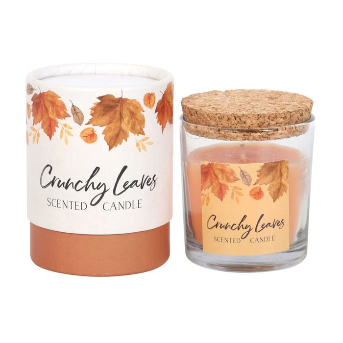 Autumn Crunchy Leaves Candle in Glass Pot