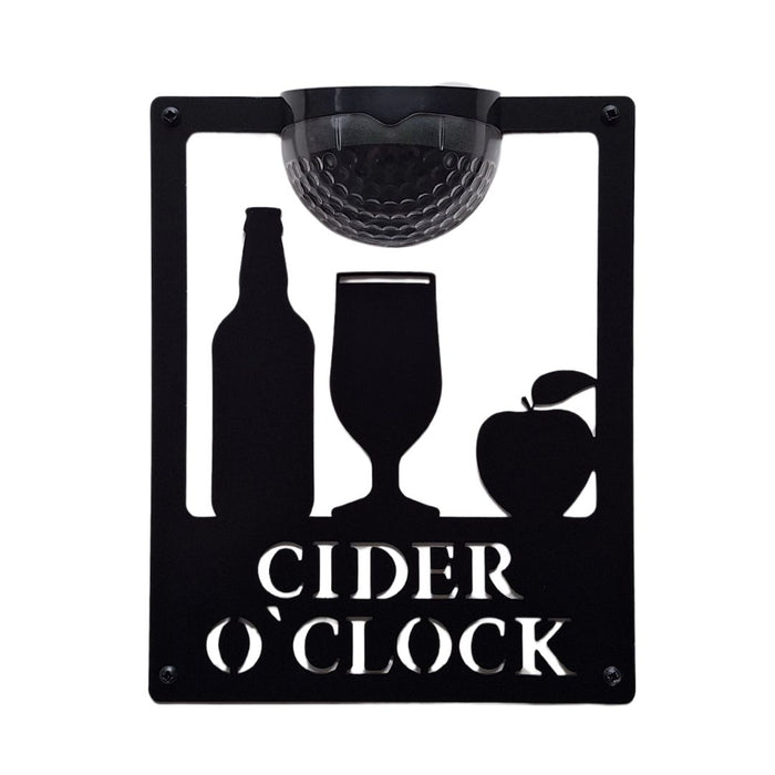 Cider O'Clock Sign with Solar Powered Light