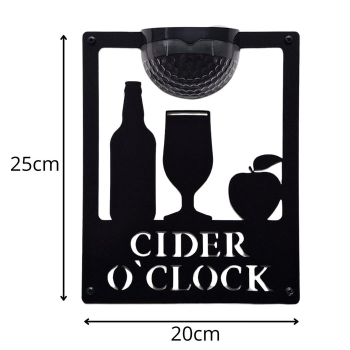 Cider O'Clock Sign with Solar Powered Light