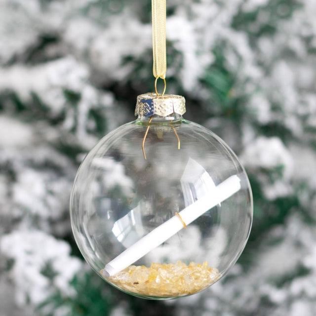 Citrine Manifestation Hanging Glass Christmas Bauble Kit