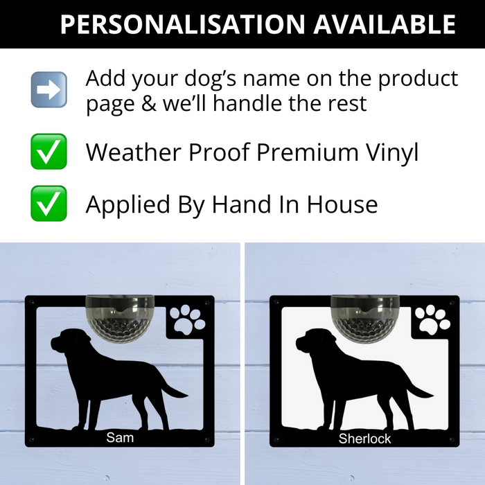 Labrador Dog Solar Light Wall Plaque