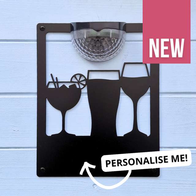 Drinks Solar Light Wall Plaque (You Can Personalise Me!)