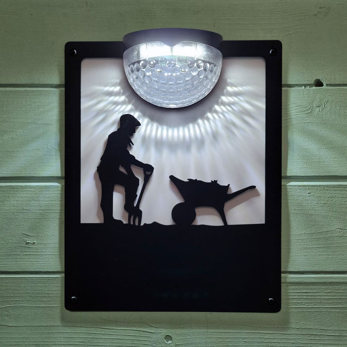 Male Gardener Solar Light Wall Plaque (You Can Personalise Me!)