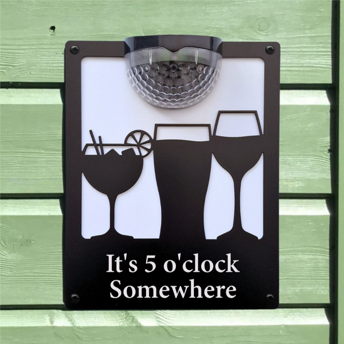 Drinks Solar Light Wall Plaque (You Can Personalise Me!)