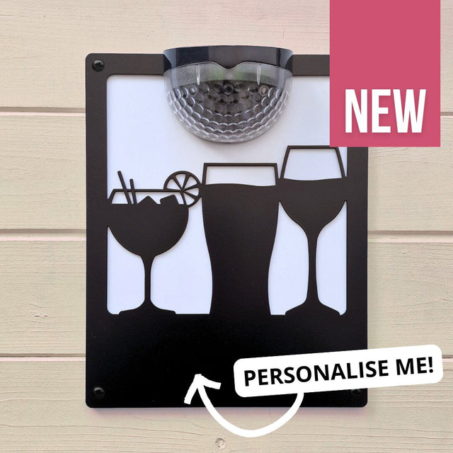 Drinks Solar Light Wall Plaque (You Can Personalise Me!)