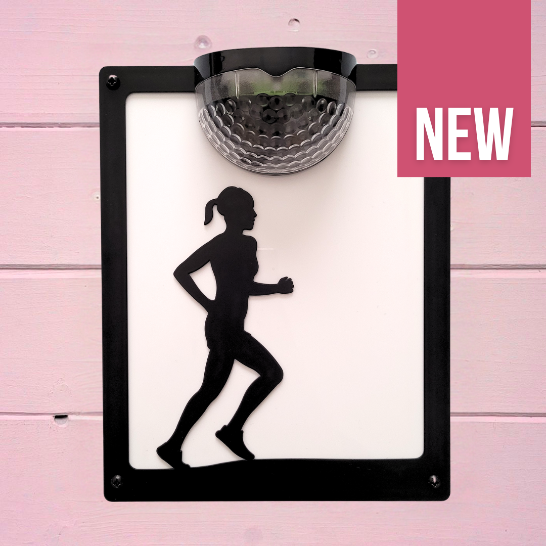 Female Runner Solar Light Wall Plaque