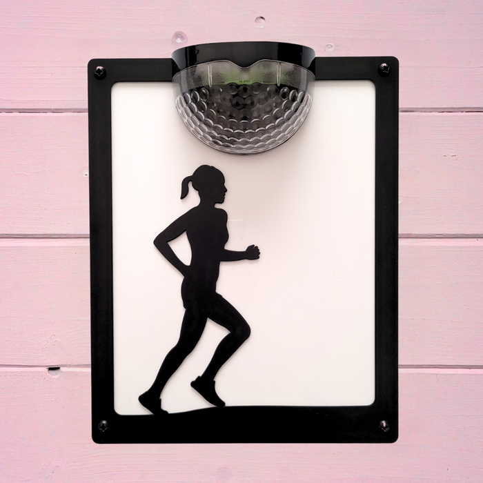 Female Runner Solar Light Wall Plaque