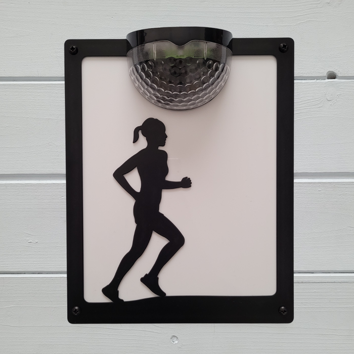 Female Runner Solar Light Wall Plaque