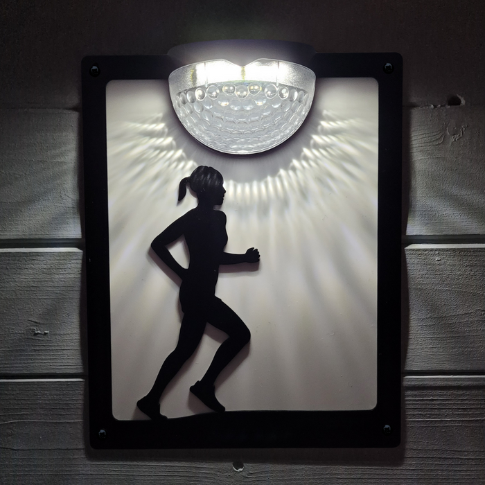 Female Runner Solar Light Wall Plaque