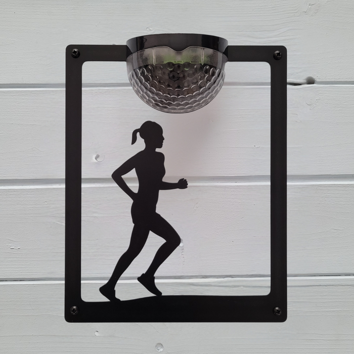 Female Runner Solar Light Wall Plaque