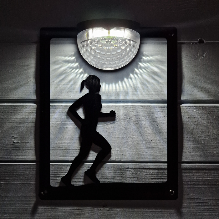 Female Runner Solar Light Wall Plaque