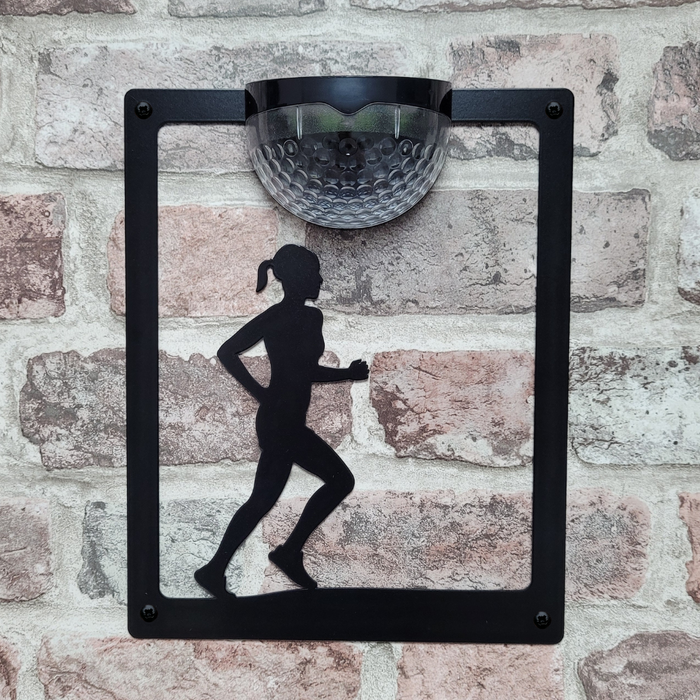 Female Runner Solar Light Wall Plaque