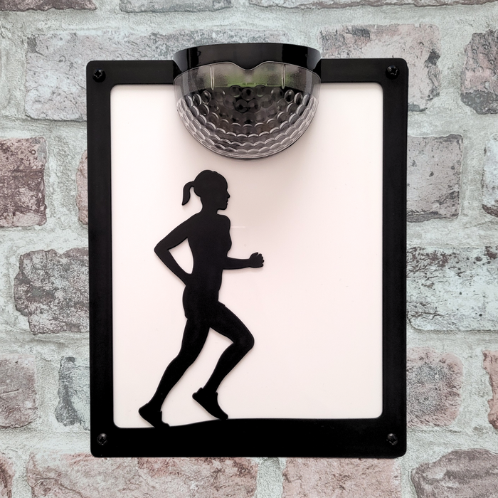 Female Runner Solar Light Wall Plaque