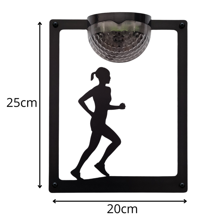 Female Runner Solar Light Wall Plaque