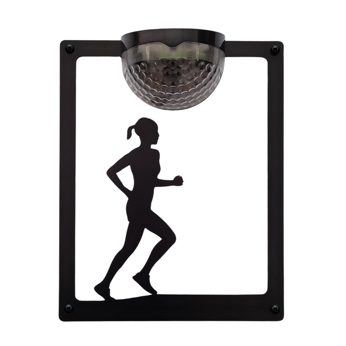 Female Runner Solar Light Wall Plaque