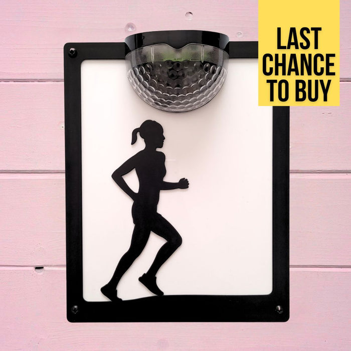 Female Runner Solar Light Wall Plaque