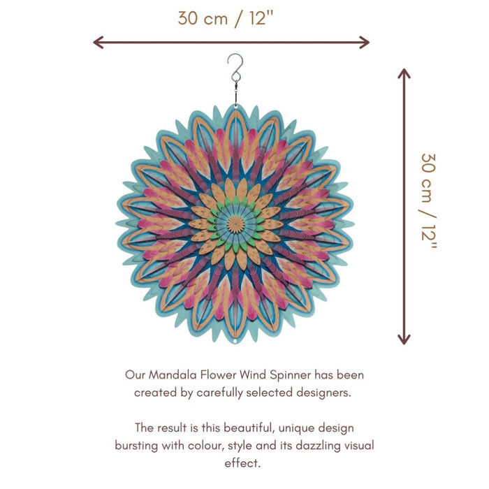 Large Mandala Flower Wind Spinner