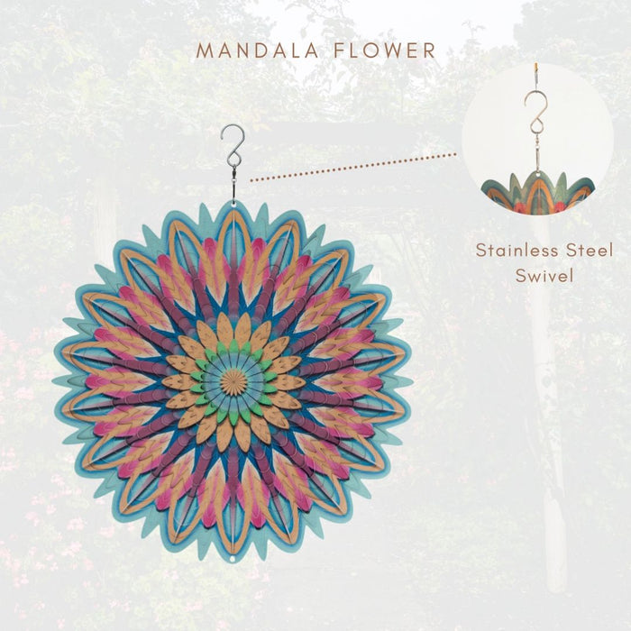 Large Mandala Flower Wind Spinner