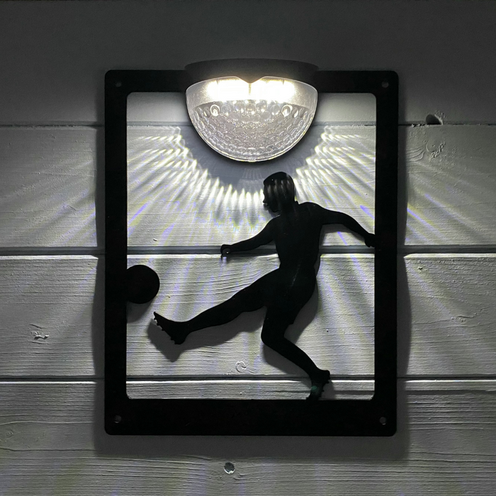 IMPERFECT- Footballer Solar Light Wall Plaque