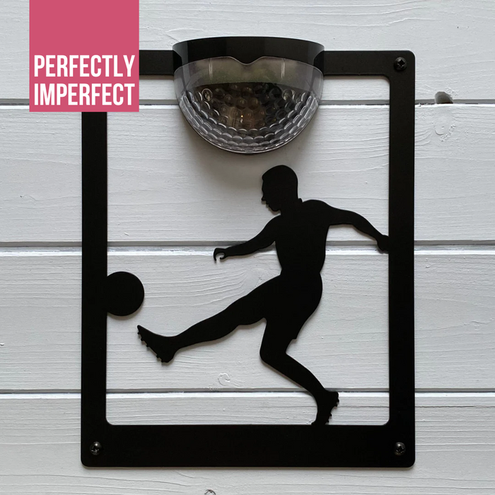 IMPERFECT- Footballer Solar Light Wall Plaque