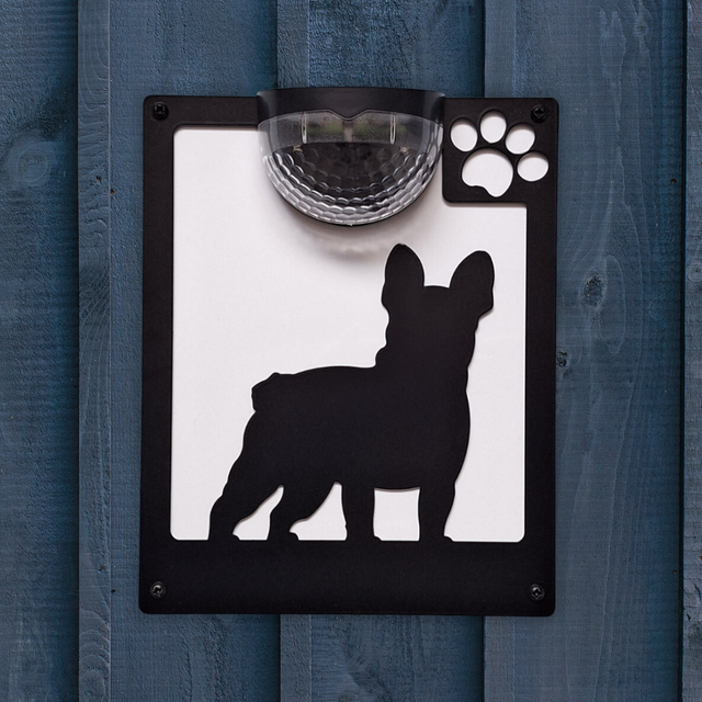 French Bulldog A Solar Light Wall Plaque