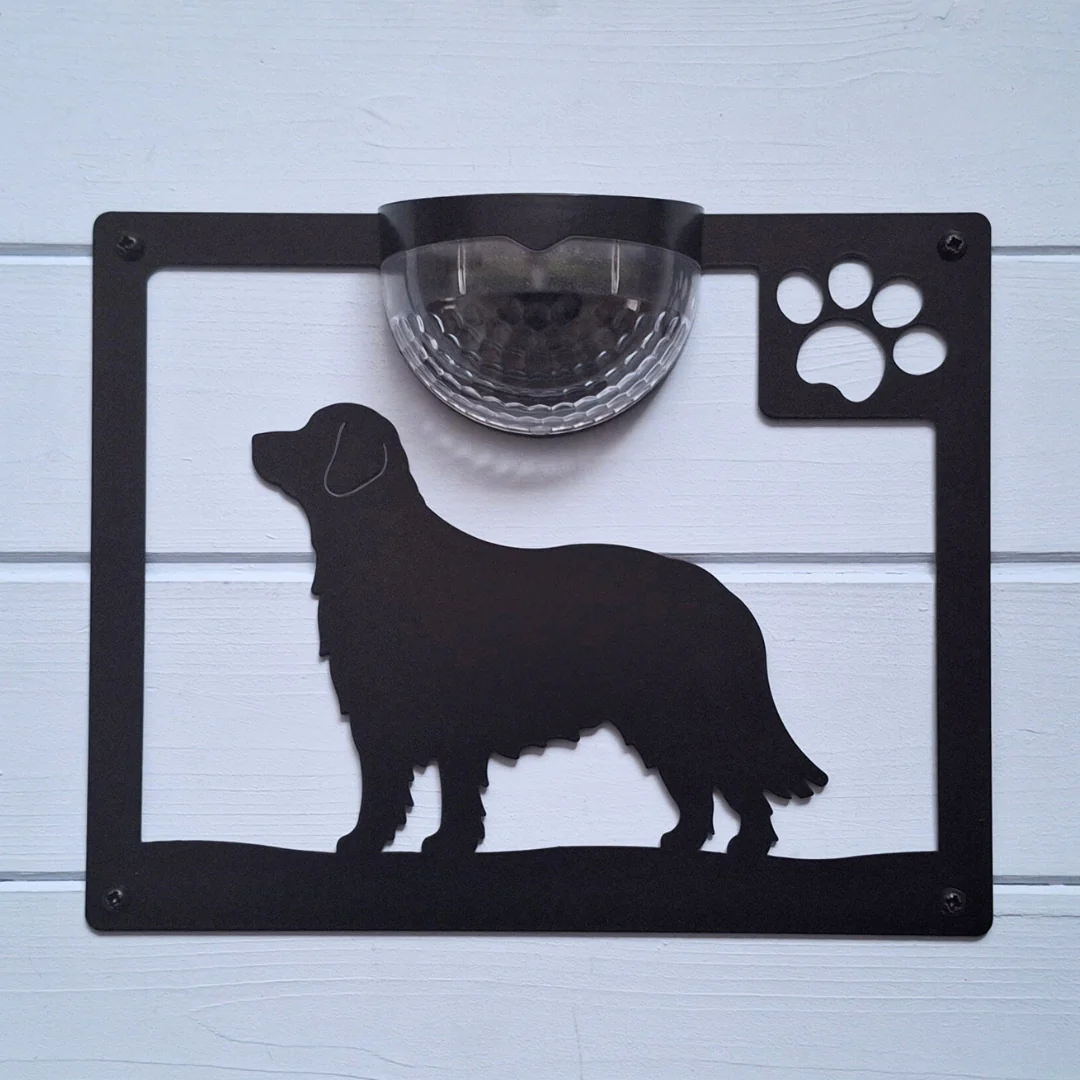 Golden Retriever Dog Solar Light Wall Plaque