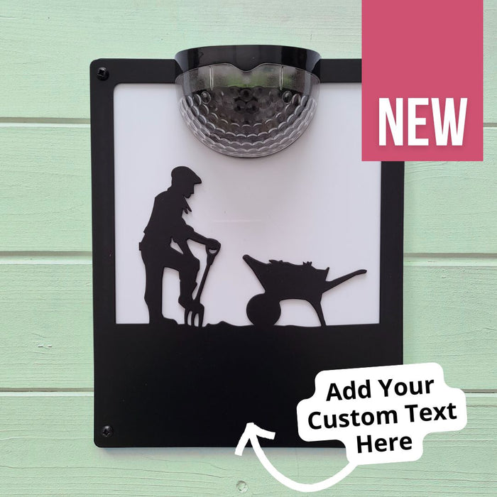 Male Gardener Solar Light Wall Plaque (You Can Personalise Me!)