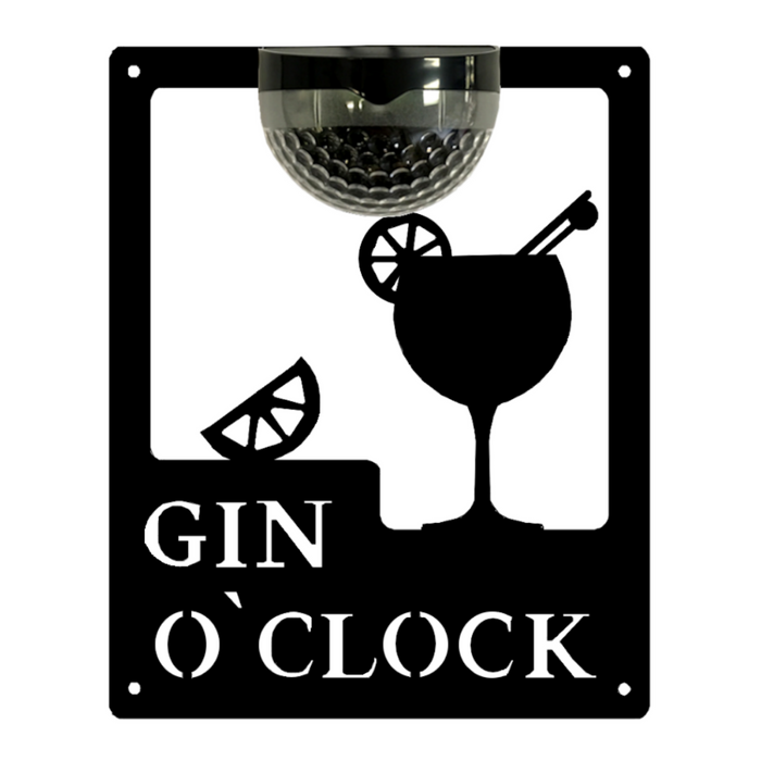 IMPERFECT- Gin O'Clock Sign with Solar Powered Light