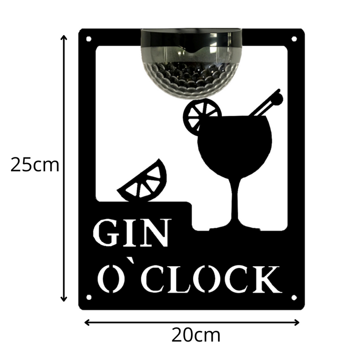 IMPERFECT- Gin O'Clock Sign with Solar Powered Light