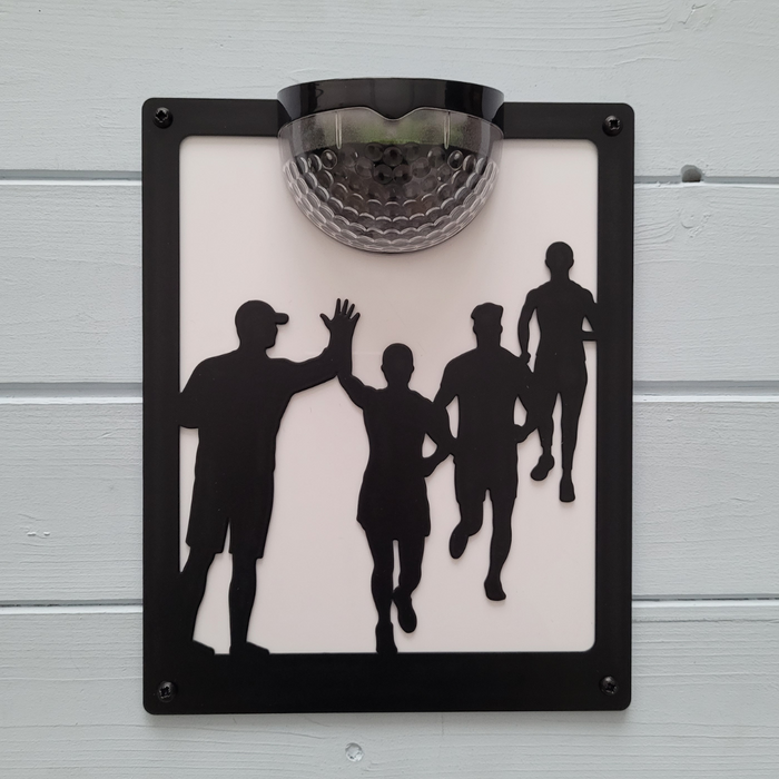 Running Group Solar Light Wall Plaque