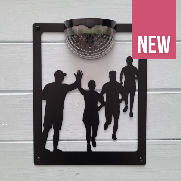 Running Group Solar Light Wall Plaque