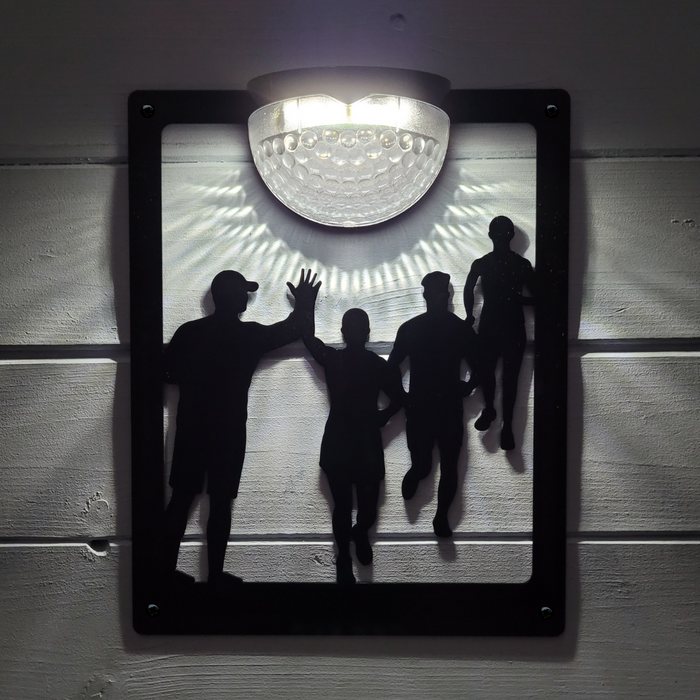 Running Group Solar Light Wall Plaque