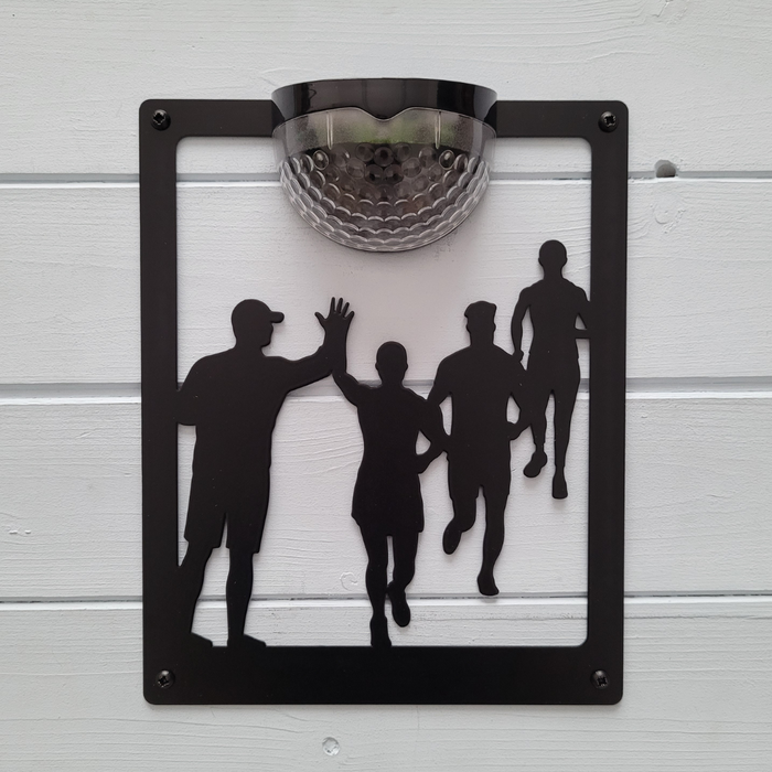 Running Group Solar Light Wall Plaque