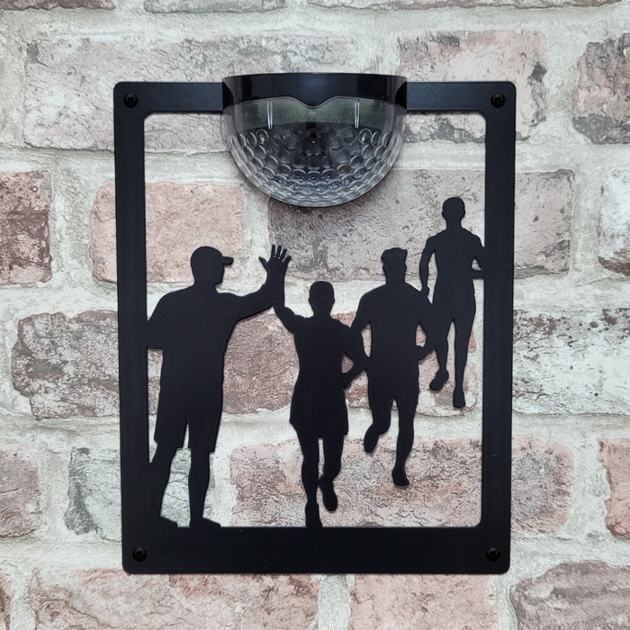 Running Group Solar Light Wall Plaque