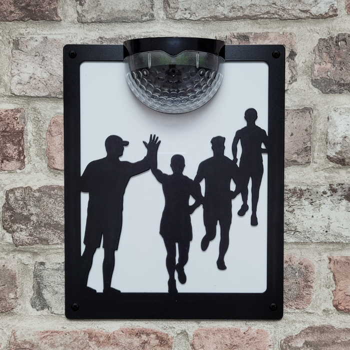 Running Group Solar Light Wall Plaque