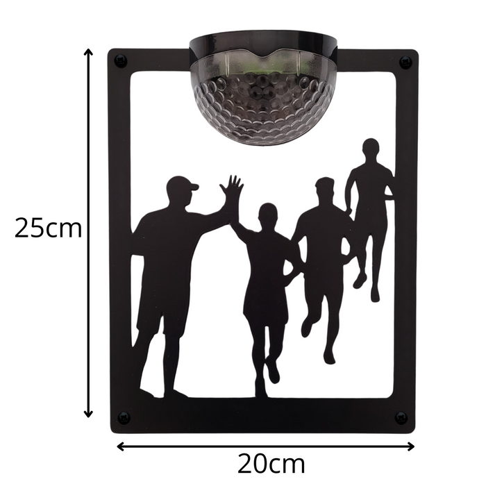 Running Group Solar Light Wall Plaque