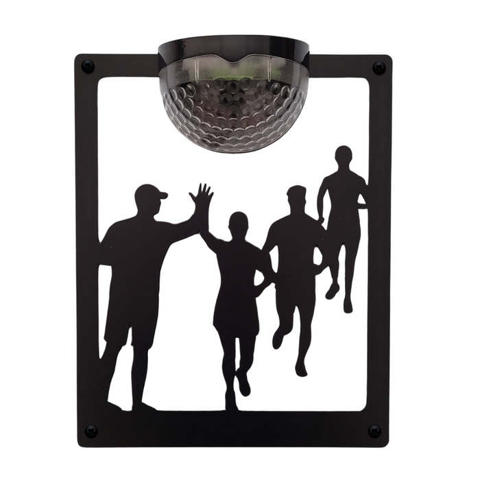 Running Group Solar Light Wall Plaque