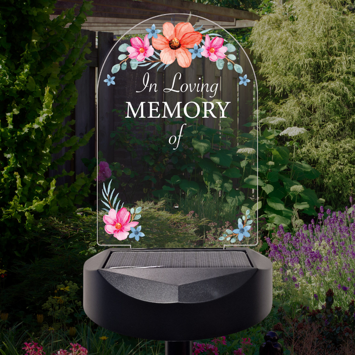 In Loving Memory 'Flowers' Solar Stake (You Can Personalise Me!)