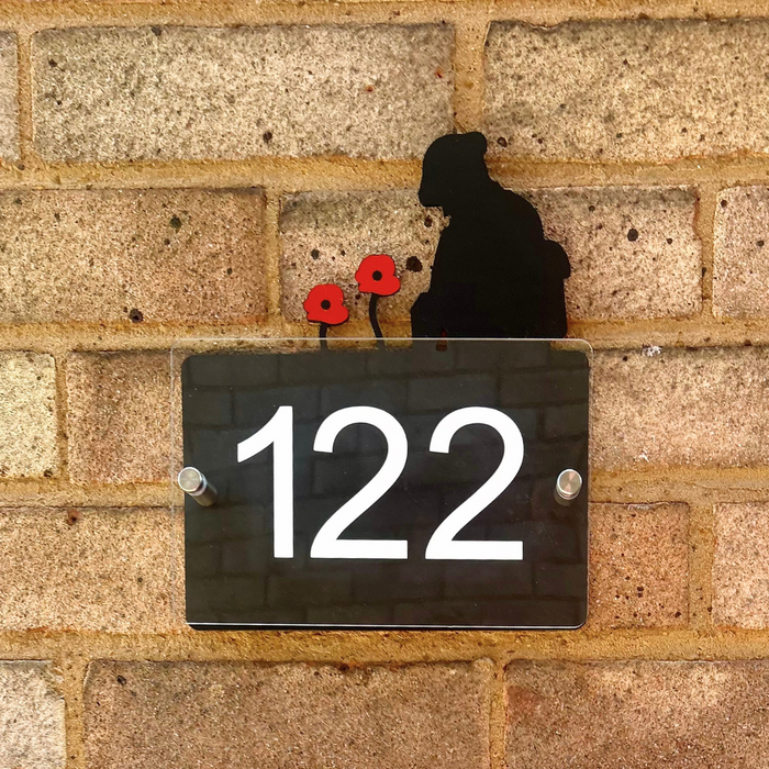 Acrylic Remembrance House Number Sign