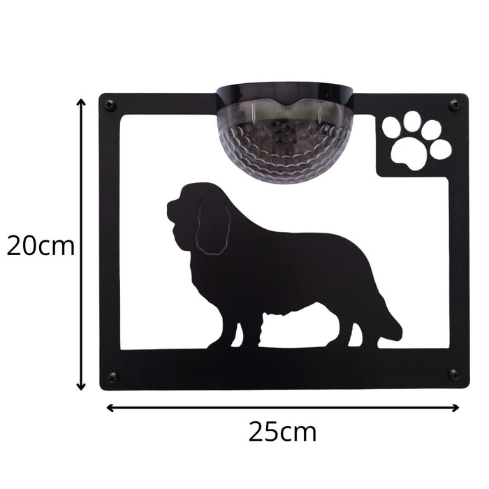 Cavalier King Charles Spaniel Dog Solar Light Wall Plaque