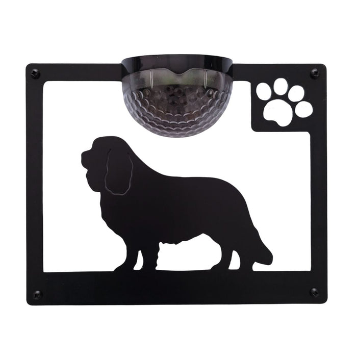 Cavalier King Charles Spaniel Dog Solar Light Wall Plaque