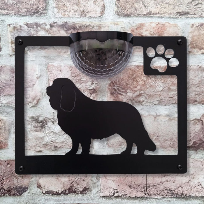 Cavalier King Charles Spaniel Dog Solar Light Wall Plaque