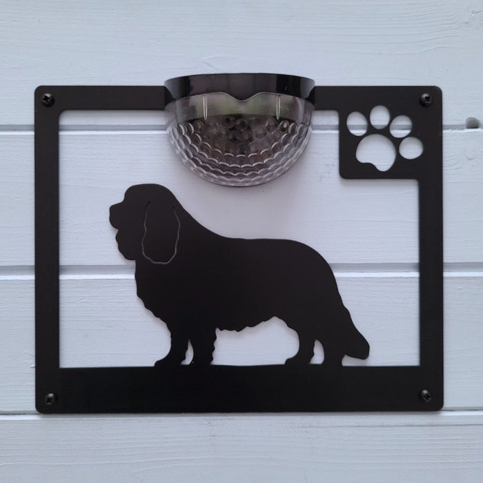 Cavalier King Charles Spaniel Dog Solar Light Wall Plaque