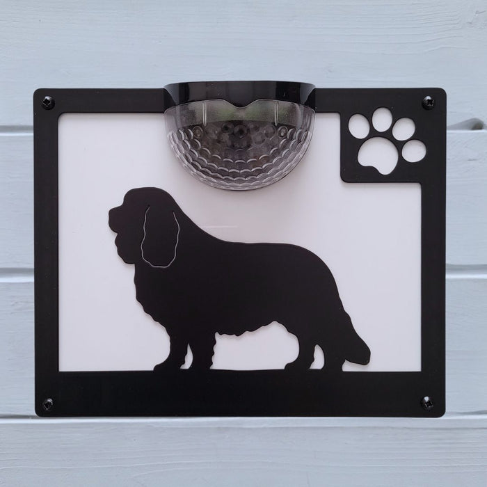 Cavalier King Charles Spaniel Dog Solar Light Wall Plaque