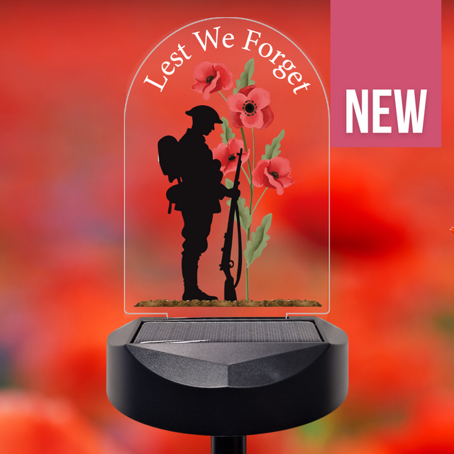 Lest We Forget Solar Stake (Soldier with Poppies)