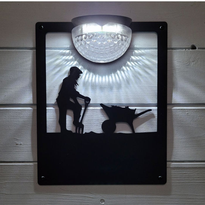 Male Gardener Solar Light Wall Plaque (You Can Personalise Me!)