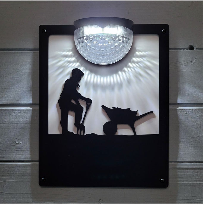 Male Gardener Solar Light Wall Plaque (You Can Personalise Me!)