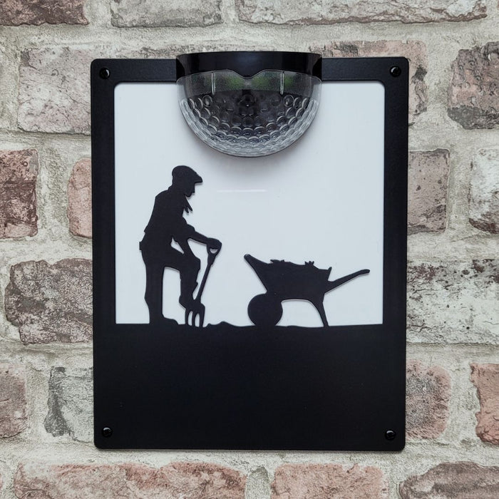 Male Gardener Solar Light Wall Plaque (You Can Personalise Me!)