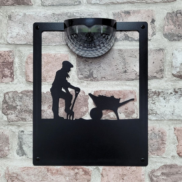 Male Gardener Solar Light Wall Plaque (You Can Personalise Me!)